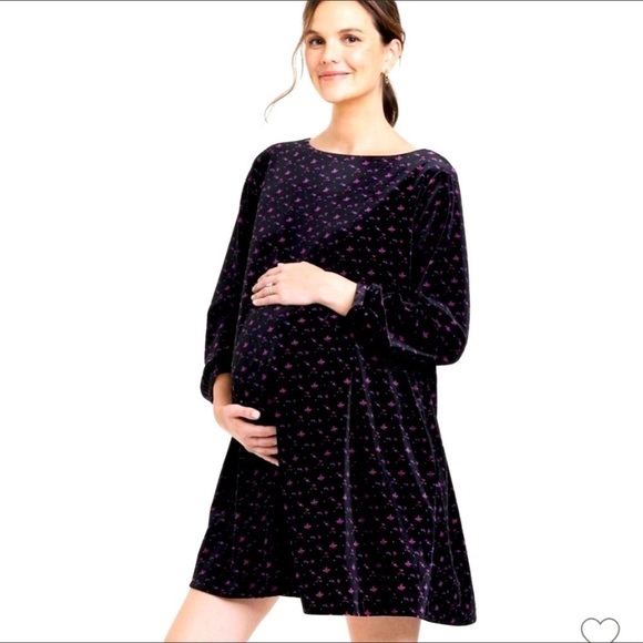 The Nines by HATCH™ Long Sleeve Velvet Swing Maternity Dress Size XXL - Picture 2 of 16